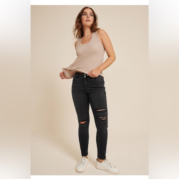 Maurices Denim - Maurices Black Distressed Skinny Jeans